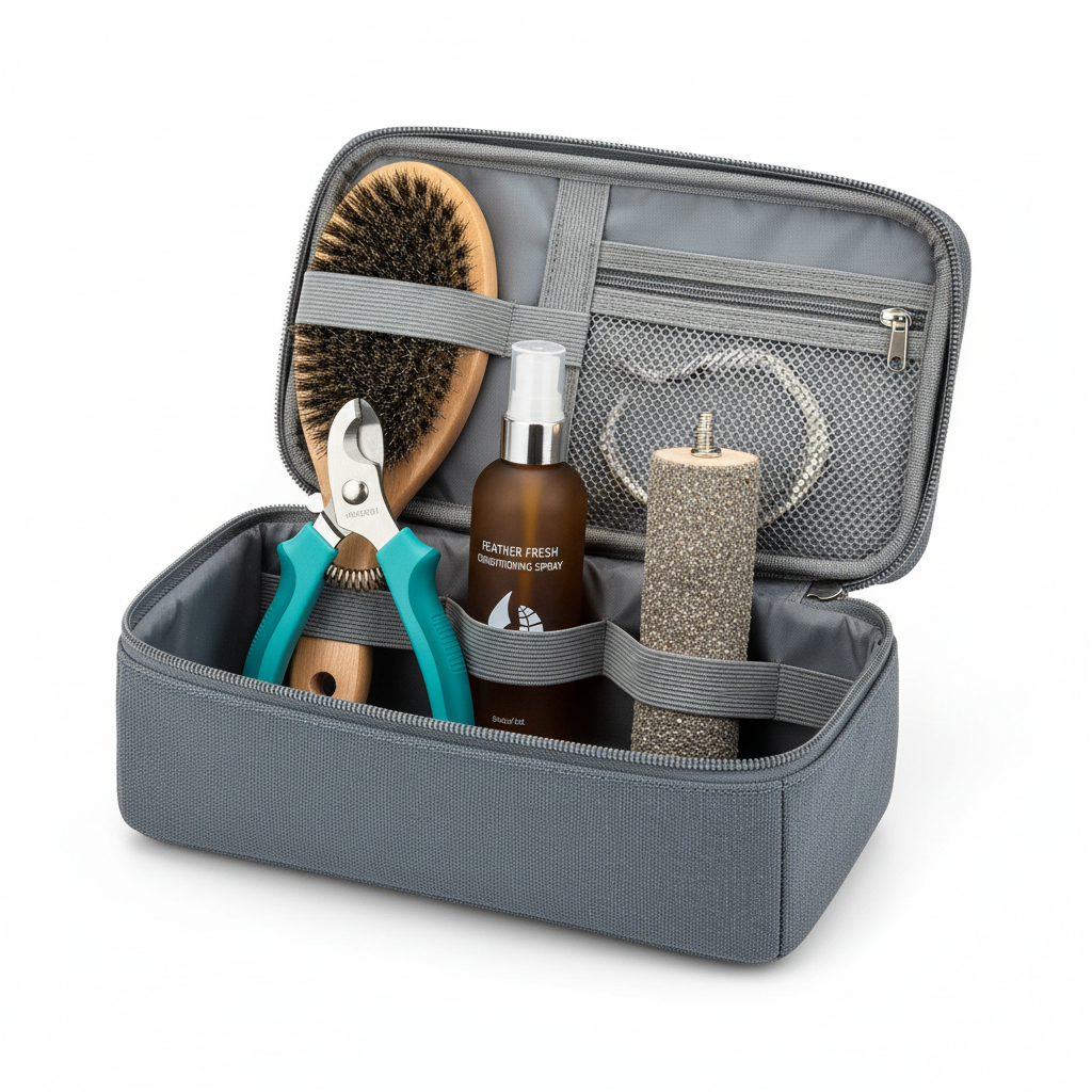 Grooming kit in zippered case