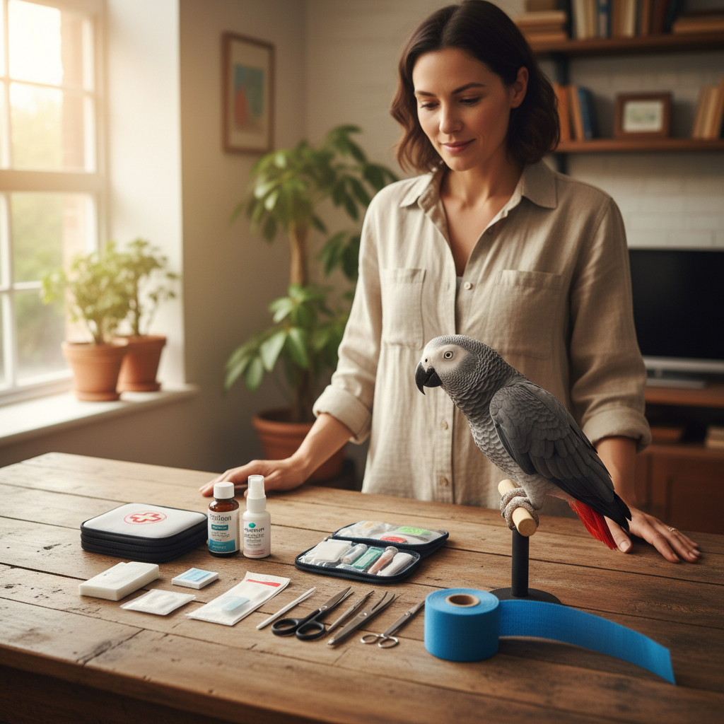 Lifestyle - owner with parrot