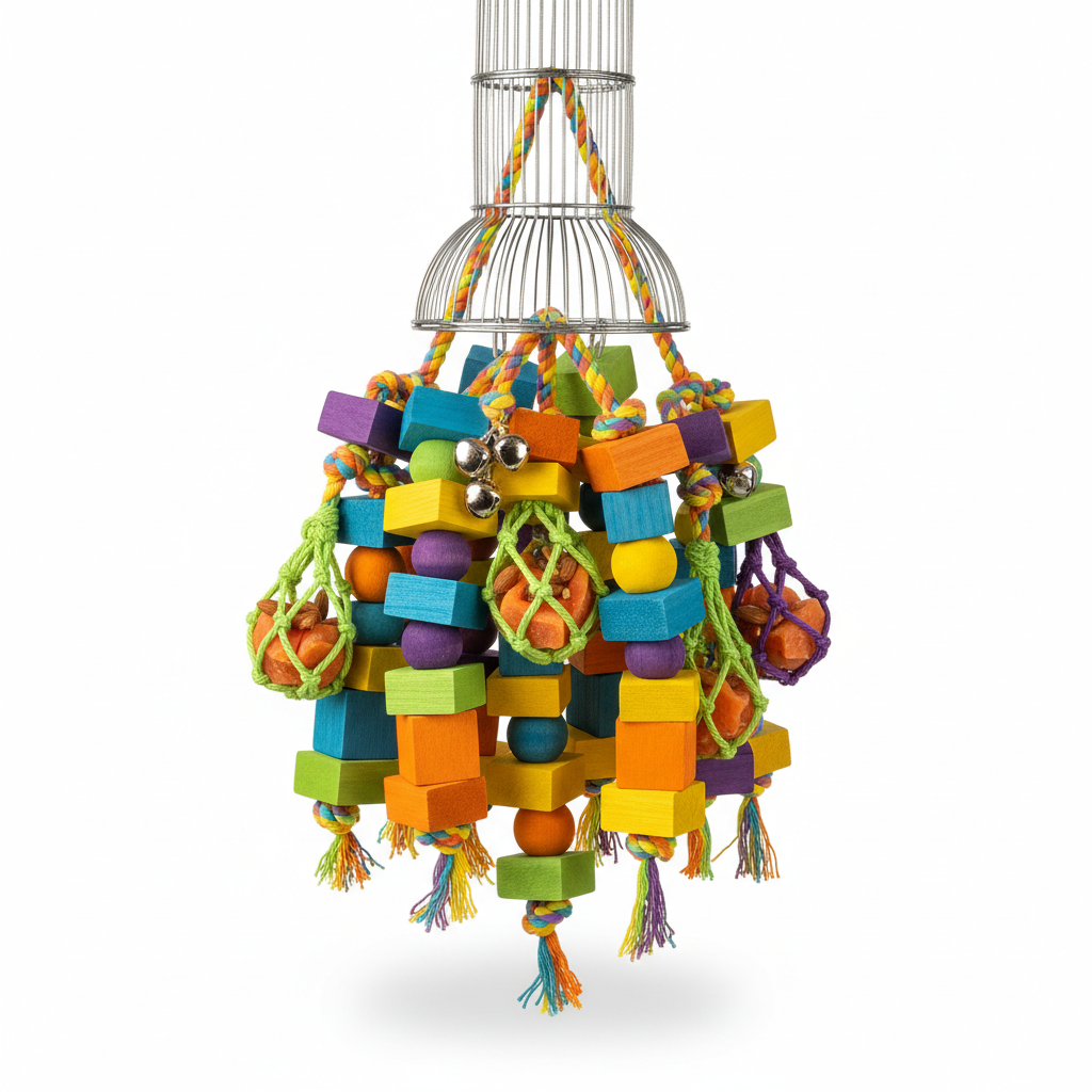 Wooden rope hanging toy